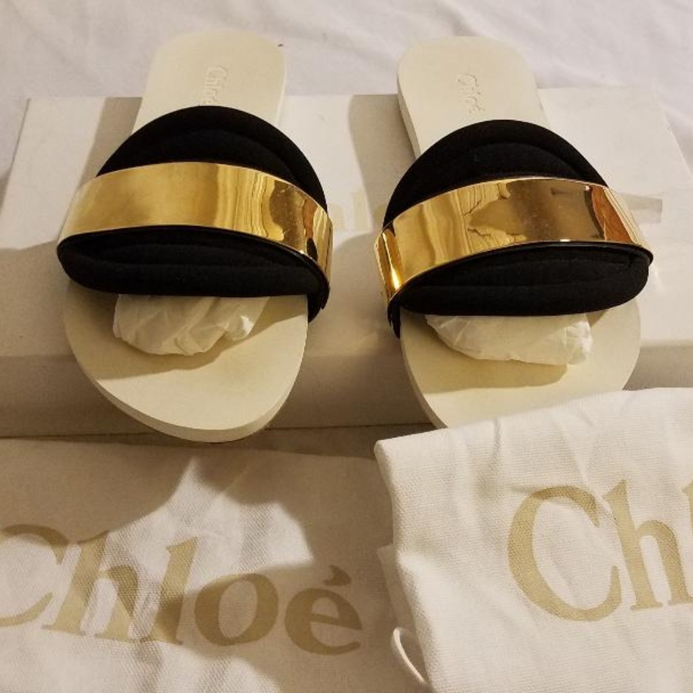 Chloe Embellished Neoprene Slides